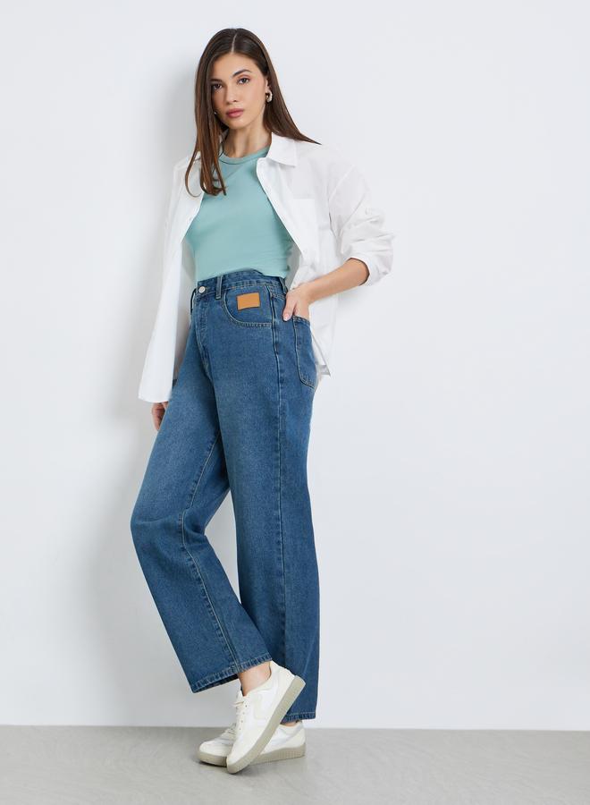 ستايلي جينز بخصر عالي وقصة مريحة - Image 4